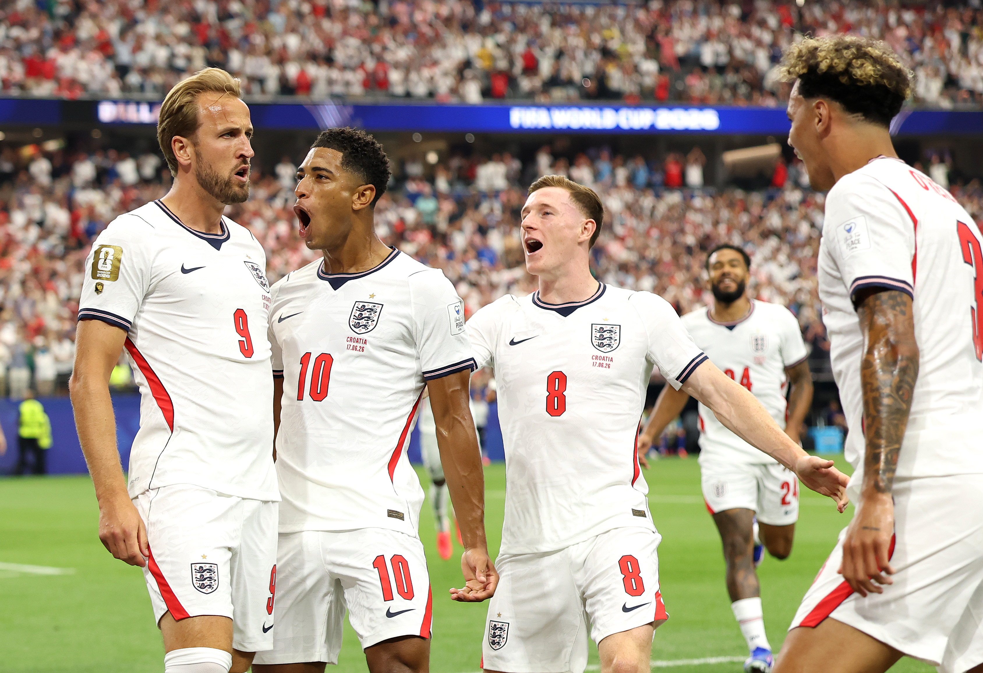 Jugadores de la selección de Inglaterra durante un partido del Mundial 2026